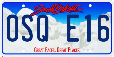 SD license plate 0SQE16