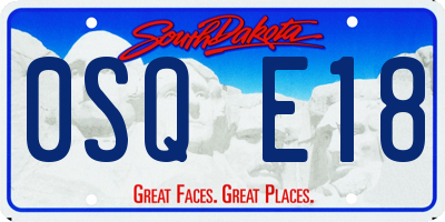SD license plate 0SQE18