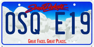SD license plate 0SQE19