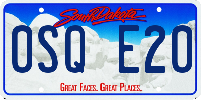 SD license plate 0SQE20