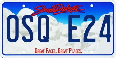 SD license plate 0SQE24