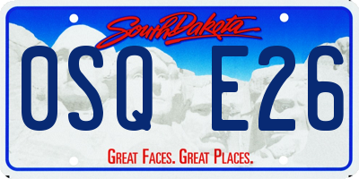 SD license plate 0SQE26