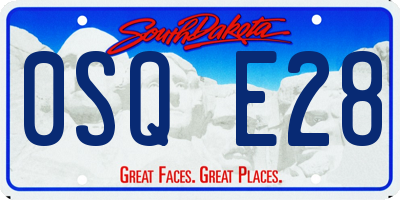 SD license plate 0SQE28