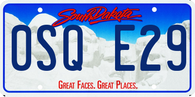 SD license plate 0SQE29