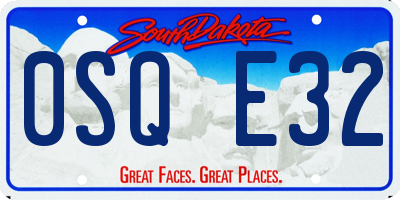 SD license plate 0SQE32