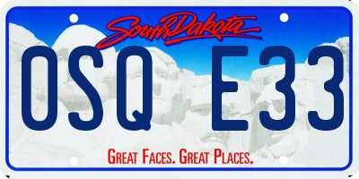 SD license plate 0SQE33