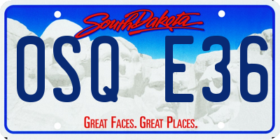 SD license plate 0SQE36
