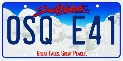 SD license plate 0SQE41
