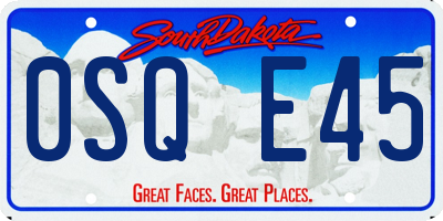 SD license plate 0SQE45