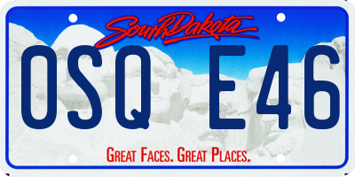 SD license plate 0SQE46