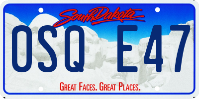 SD license plate 0SQE47
