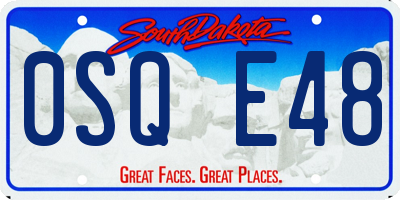 SD license plate 0SQE48