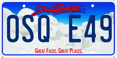 SD license plate 0SQE49