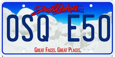 SD license plate 0SQE50