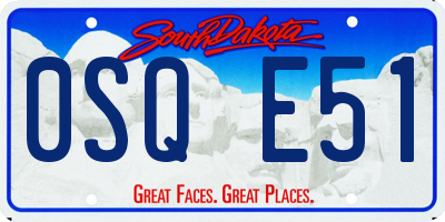 SD license plate 0SQE51