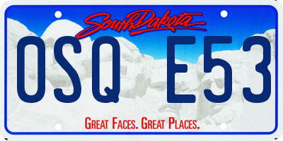 SD license plate 0SQE53