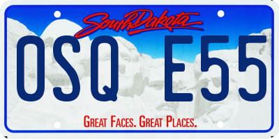 SD license plate 0SQE55