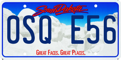 SD license plate 0SQE56