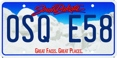 SD license plate 0SQE58