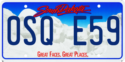 SD license plate 0SQE59