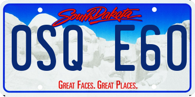 SD license plate 0SQE60