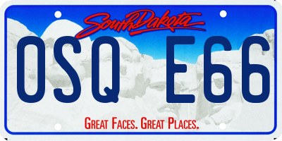 SD license plate 0SQE66
