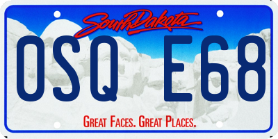 SD license plate 0SQE68