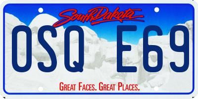 SD license plate 0SQE69