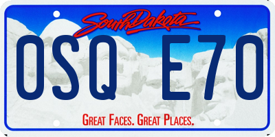 SD license plate 0SQE70
