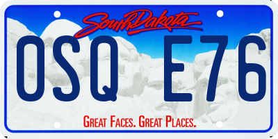 SD license plate 0SQE76