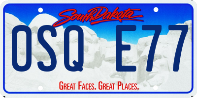 SD license plate 0SQE77