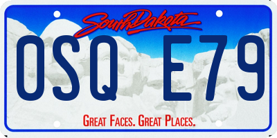 SD license plate 0SQE79