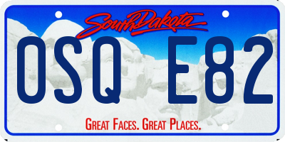 SD license plate 0SQE82