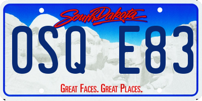 SD license plate 0SQE83