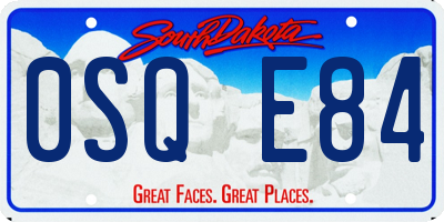SD license plate 0SQE84