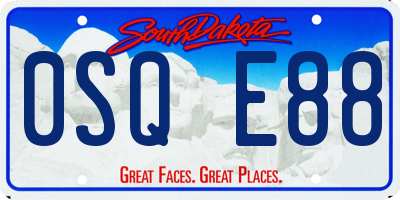 SD license plate 0SQE88