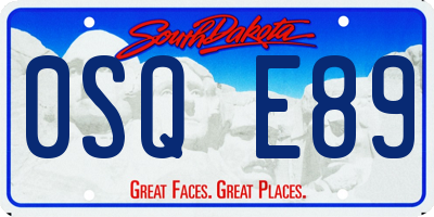 SD license plate 0SQE89