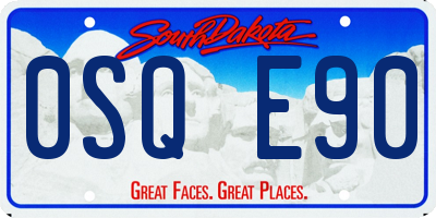 SD license plate 0SQE90