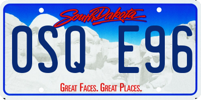 SD license plate 0SQE96