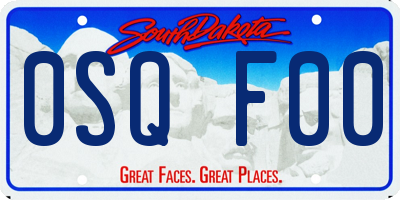SD license plate 0SQF00