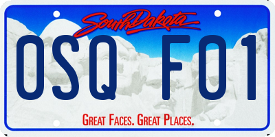 SD license plate 0SQF01