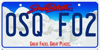 SD license plate 0SQF02