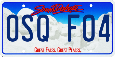 SD license plate 0SQF04