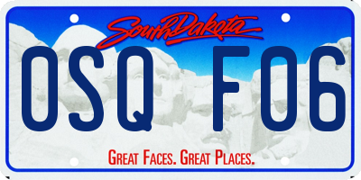 SD license plate 0SQF06