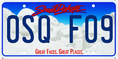 SD license plate 0SQF09