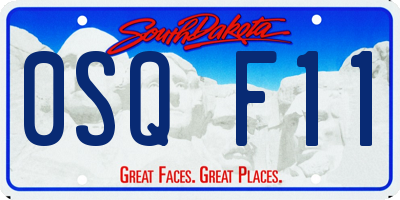 SD license plate 0SQF11