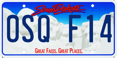 SD license plate 0SQF14