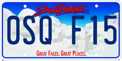 SD license plate 0SQF15