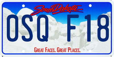 SD license plate 0SQF18