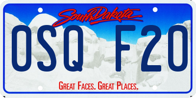 SD license plate 0SQF20